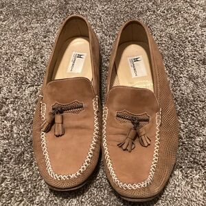 Moreschi Tan Italian Loafers with Tassels